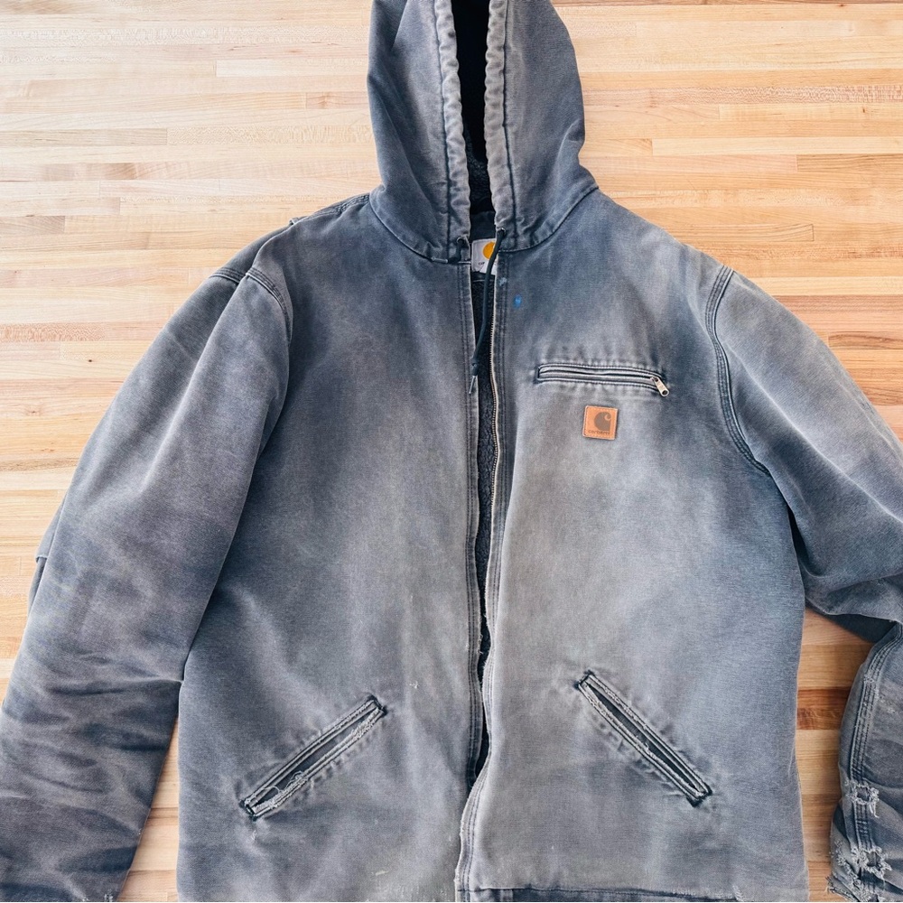 Carhartt Gray J141 Hooded Jacket XL Tall